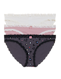 3pk Cotton Rich Printed Bikini Knickers