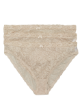 3pk Lace High Leg Knickers
