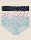 3pk Lace Low Rise Shorts