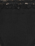 3pk Cotton Rich & Lace Bikini Knickers