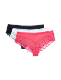 3pk Lace Trim Brazilian Knickers