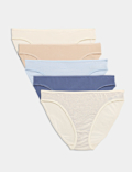 5pk Cotton Rich Lycra&reg; High Leg Knickers