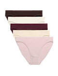 5pk Cotton Rich Lycra&reg; High Leg Knickers