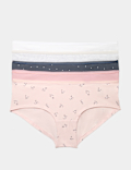 5pk Cotton Rich Lycra&reg; Low Rise Shorts