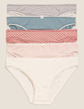 5pk Cotton Lycra&trade; Low Rise Bikini Knickers