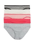 5pk Cotton Lycra™ Low Rise Bikini Knickers