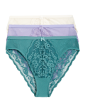 3pk Lace High Waisted High Leg Knickers