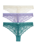 3pk Lace Thongs