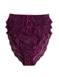 3pk Jasmine Lace High Waisted High Leg Knickers