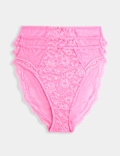 3pk Jasmine Lace High Waisted High Leg Knickers