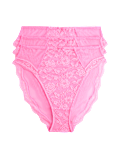 3pk Jasmine Lace High Waisted High Leg Knickers