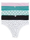 5pk Cotton Rich Printed Brazilian Knickers