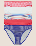 5pk Cotton Rich High Leg Knickers