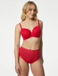 3pk Lace & Mesh High Waisted Brazilian Knickers
