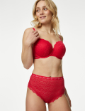 3pk Lace & Mesh High Waisted Brazilian Knickers