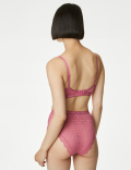 3pk Lace & Mesh High Waisted Brazilian Knickers