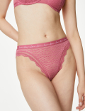3pk Mesh & Lace High Leg Knickers