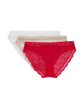 3pk Lace & Mesh Bikini Knickers