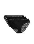 3pk Lace & Mesh Bikini Knickers