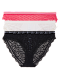 3pk Lace & Mesh Bikini Knickers