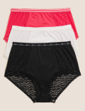 3pk Lace & Mesh Full Briefs