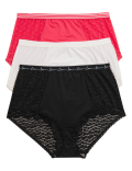3pk Lace & Mesh Full Briefs