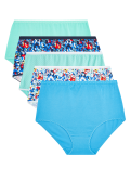 5pk Cotton Lycra® Floral Full Briefs