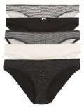 5pk Cotton Lycra® Bikini Knickers