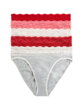 Pack of 5 Printed Lace Trim Knickers