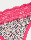 Pack of 5 Printed Lace Trim Knickers