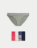 Pack of 5 Printed Lace Trim Knickers