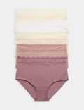 5pk Cotton Lycra&reg; & Lace Full Briefs