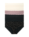 5pk Cotton Lycra&reg; & Lace Full Briefs