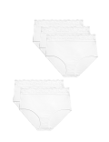 5pk Cotton Lycra® & Lace Full Briefs