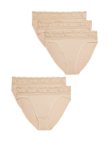 5pk Cotton Lycra® & Lace Knickers