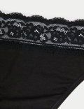 5pk Cotton Lycra® & Lace Knickers
