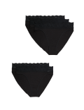 5pk Cotton Lycra® & Lace Knickers