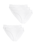 5pk Cotton Lycra® & Lace Knickers