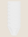 7pk Pure Cotton High Leg Knickers
