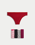 5pk Cotton Lycra&trade; Brazilian Knickers