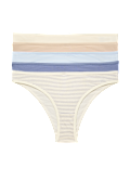 5pk Cotton Lycra&trade; Brazilian Knickers