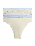 5pk Cotton Lycra&trade; Brazilian Knickers