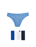 5pk Cotton Lycra&trade; Brazilian Knickers