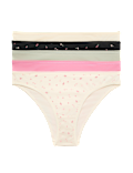 5pk Cotton Lycra&trade; Brazilian Knickers