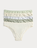 5pk Cotton Lycra&trade; Brazilian Knickers