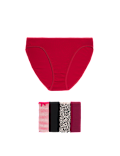 5pk Cotton Lycra&trade; High Leg Knickers