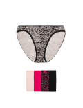 5pk Cotton Lycra™ High Leg Knickers