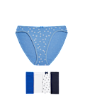 5pk Cotton Lycra&trade; High Leg Knickers