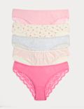 5pk Cotton Rich Printed Brazilian Knickers