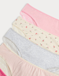 5pk Cotton Rich Printed Brazilian Knickers